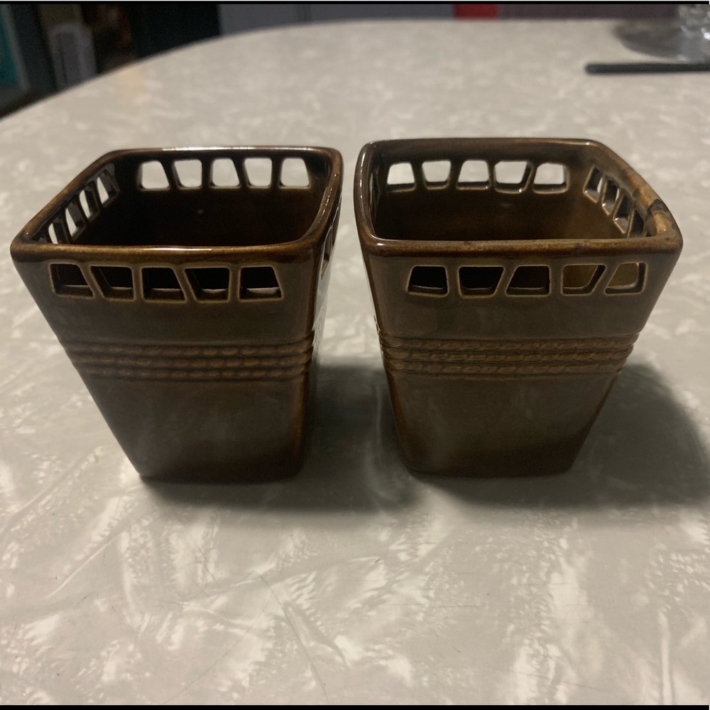 Olive Green PartyLite Candle Holders